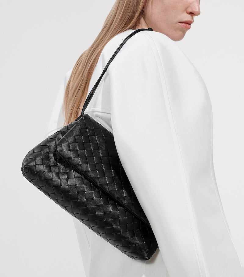Bottega Veneta Giorno Intrecciato leather shoulder bag, UK version