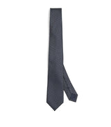 Harrods Giorgio Armani Silk Herringbone Tie- Buy online at McGrocer