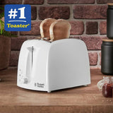 Russell Hobbs white plastic 2 slice toaster (British brand)