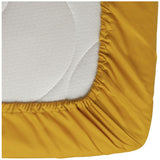 Habitat Cotton Rich 180 TC Plain Mustard Fitted Sheet - King