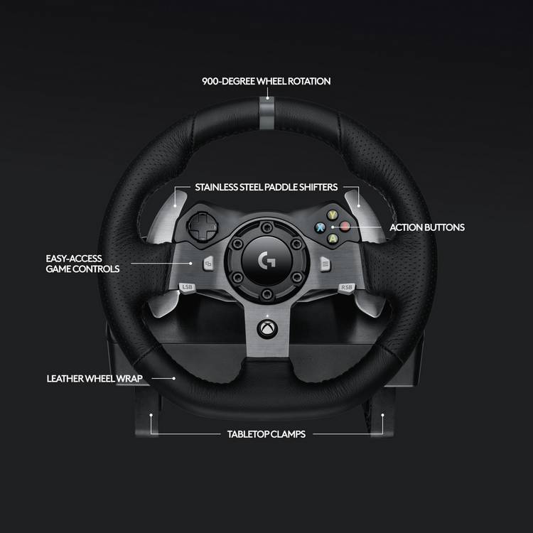Logitech G920 driving force wheel Xbox One PC (British brand)