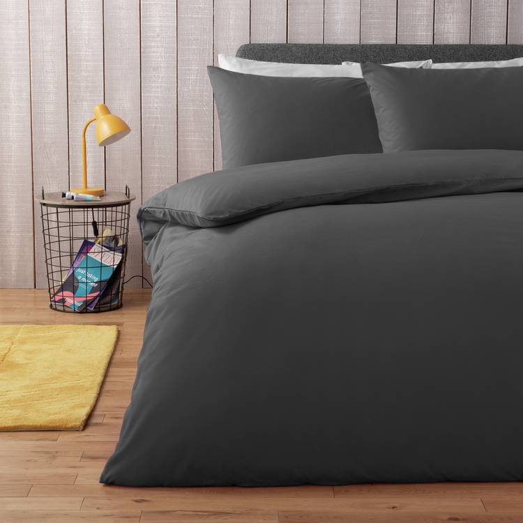 Habitat plain black bedding set single, imported from the UK