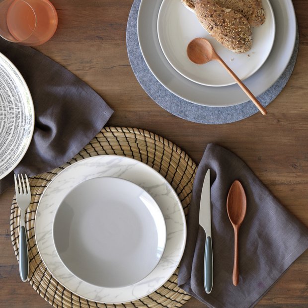 Argos Home stoneware dinner set grey, imported from the UK