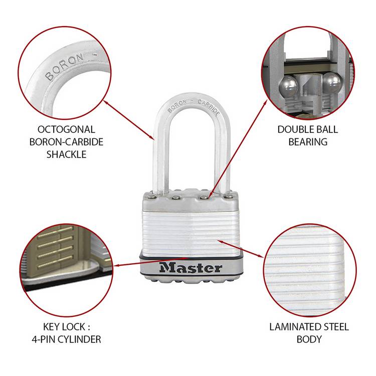 Master Lock Excell padlock H8.6 W4.5 D2.7cm, UK version
