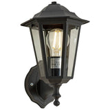 Argos Home black outdoor lantern, glass and aluminium, imported from the UK