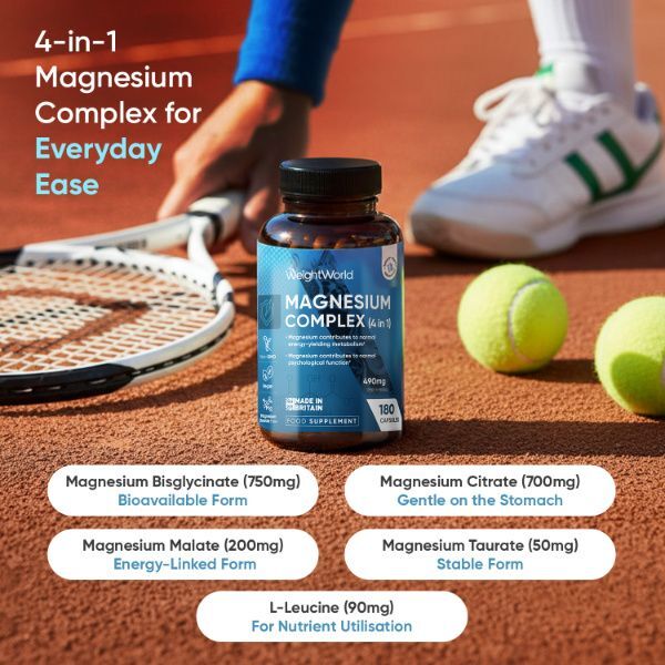 WeightWorld Magnesium Complex 180 capsules, imported from the UK
