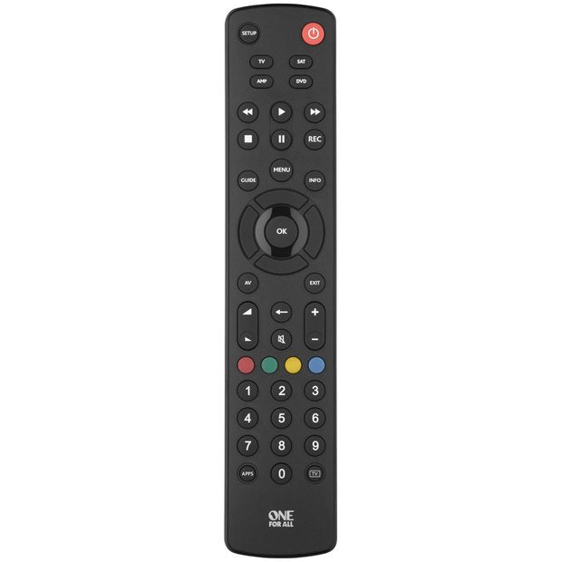 One For All Contour universal TV remote control for 4 devices (British brand)