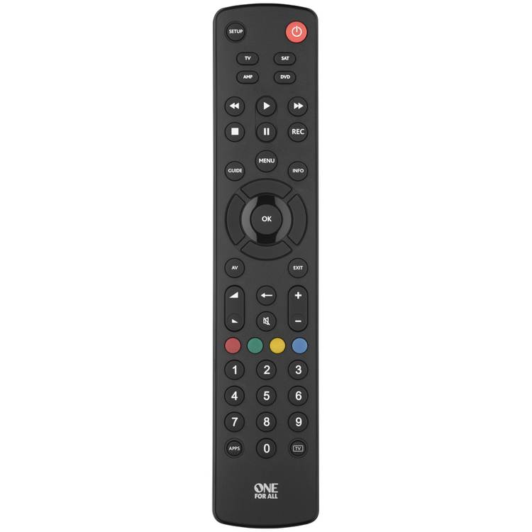 One For All Contour universal TV remote control for 4 devices (British brand)