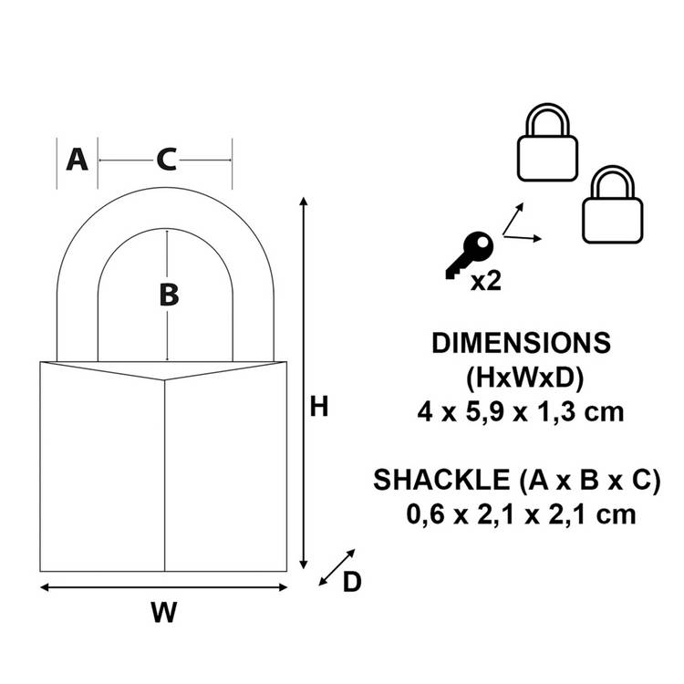 Master Lock aluminium padlock twin pack (British brand)