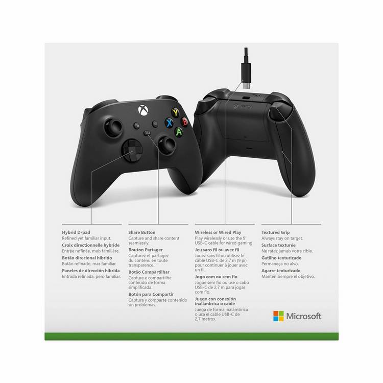 Xbox Wireless Controller with USB-C cable - British product