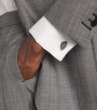 Tateossian sterling silver drusy cufflinks, imported from the UK