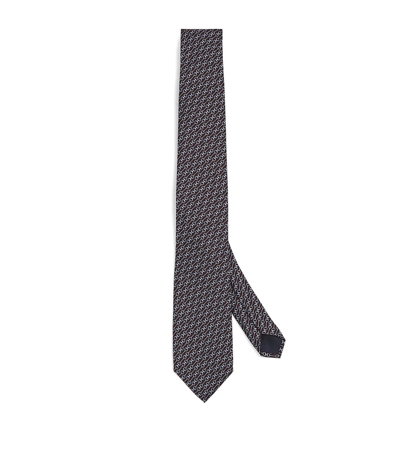 Harrods silk snaffle print tie 8cm width, UK version