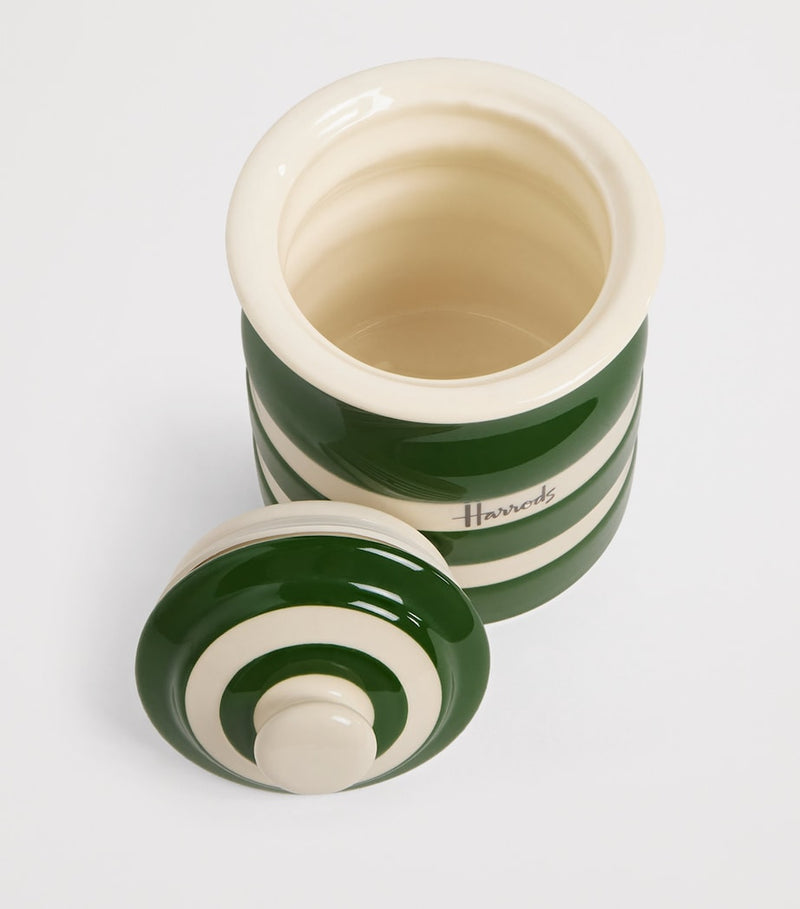 Harrods Cornish stripe storage jar H12.5cm (British brand)
