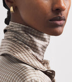 Azlee large yellow gold Escalier hoop earrings, imported from the UK
