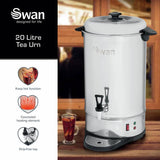 Swan 20L stainless steel urn, UK version
