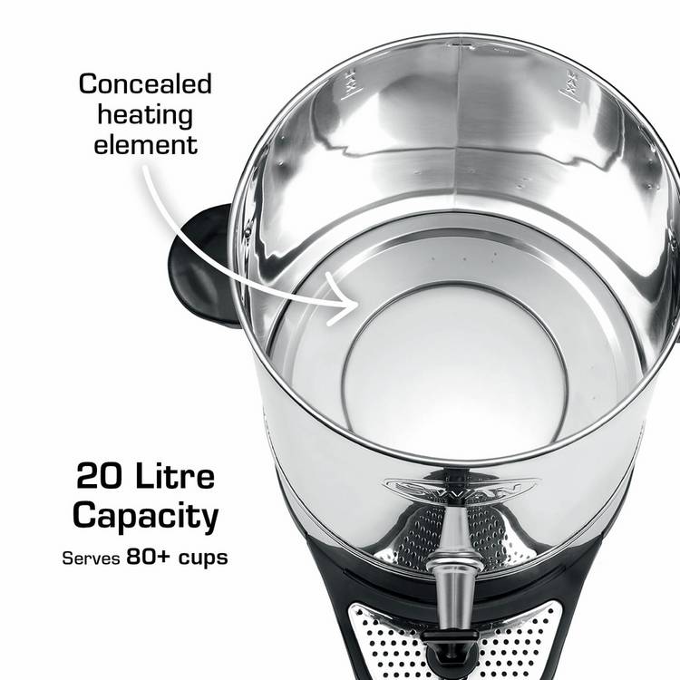 Swan 20L stainless steel urn, UK version