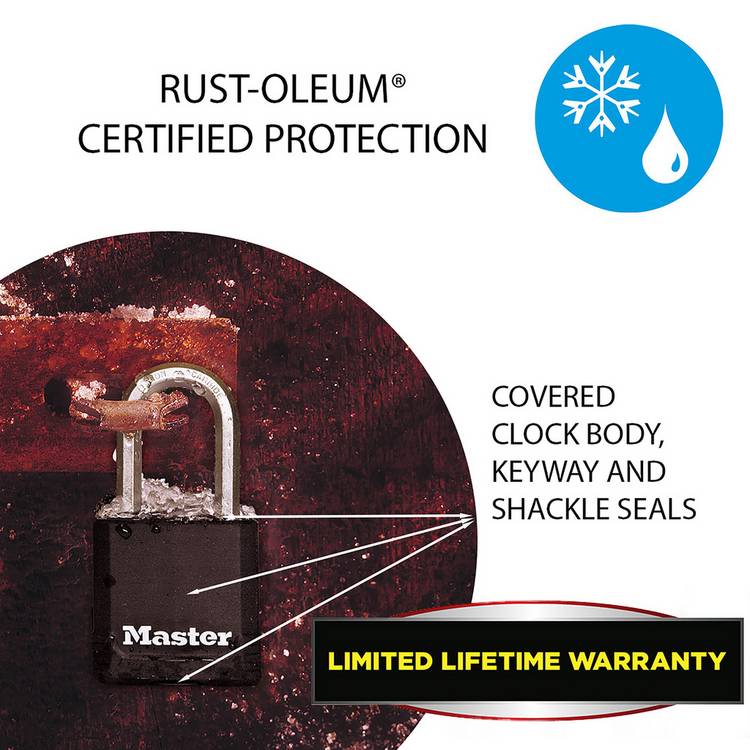 Master Lock weatherproof laminated steel padlock, UK version