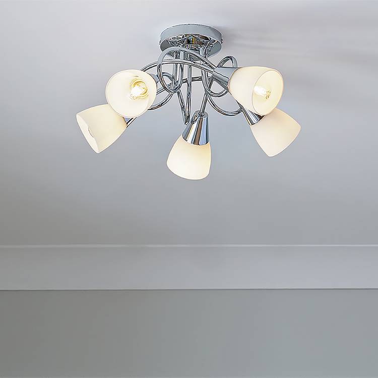Argos Home Curico 5 light ceiling light chrome glass - British product