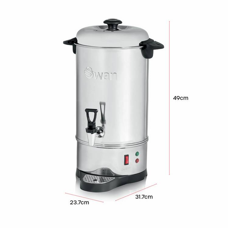 Swan hot water urn stainless steel 10L, imported from the UK
