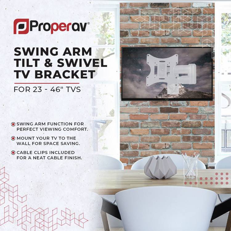 ProperAV PB150 tilt and swivel TV wall bracket - British product