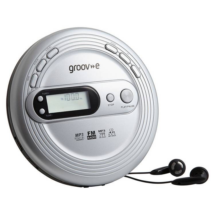 Groov-e retro personal CD player silver - British product