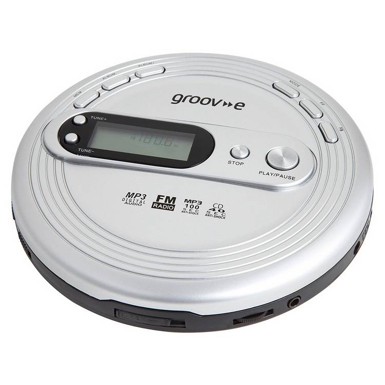 Groov-e retro personal CD player silver - British product