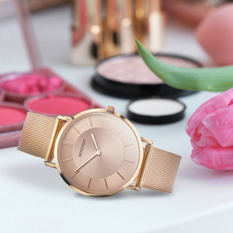 Sekonda ladies rose gold mesh watch, UK version