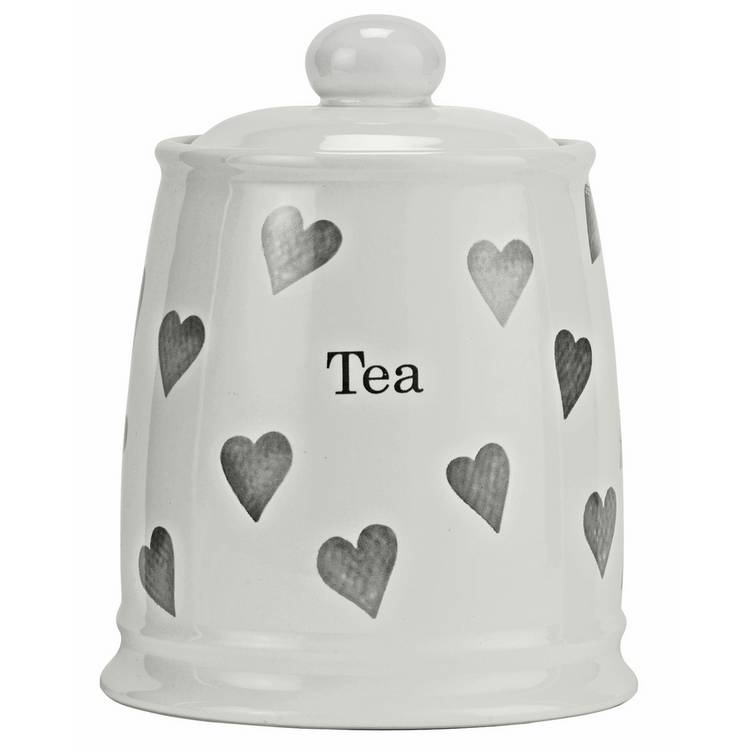 Argos Home set of 3 grey heart storage jars, imported from the UK