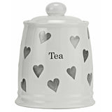 Argos Home set of 3 grey heart storage jars, imported from the UK