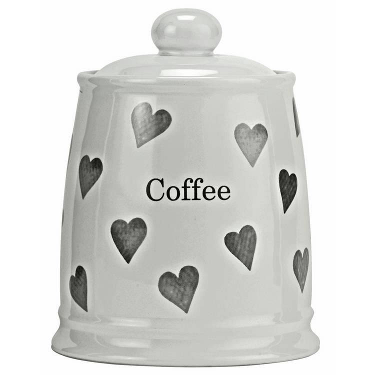 Argos Home set of 3 grey heart storage jars, imported from the UK
