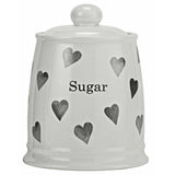 Argos Home set of 3 grey heart storage jars, imported from the UK