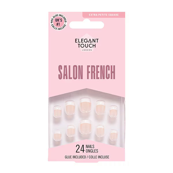 Elegant Touch pink press-on nails XS - British product