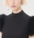 Valentino Garavani crystal drop earrings silver-tone bronze, imported from the UK