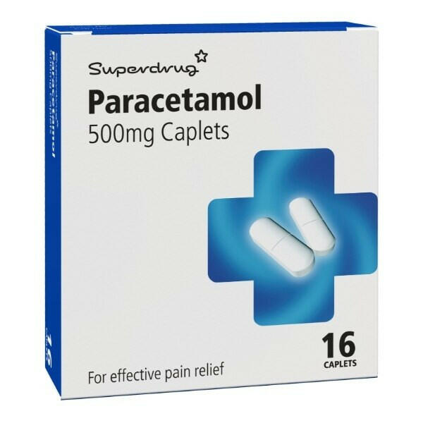 Superdrug Paracetamol 500mg Caplets X 16 GOODS Superdrug