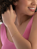9ct gold bead and chain bracelet 19cm, UK version