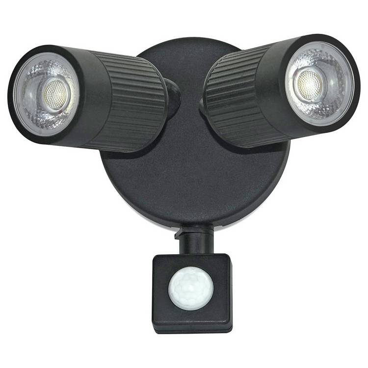 Luceco twin black PIR LED spotlights - British product