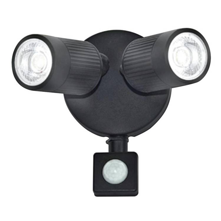 Luceco twin black PIR LED spotlights - British product
