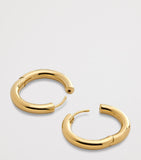 Monica Vinader medium gold vermeil hoop earrings 24mm, imported from the UK