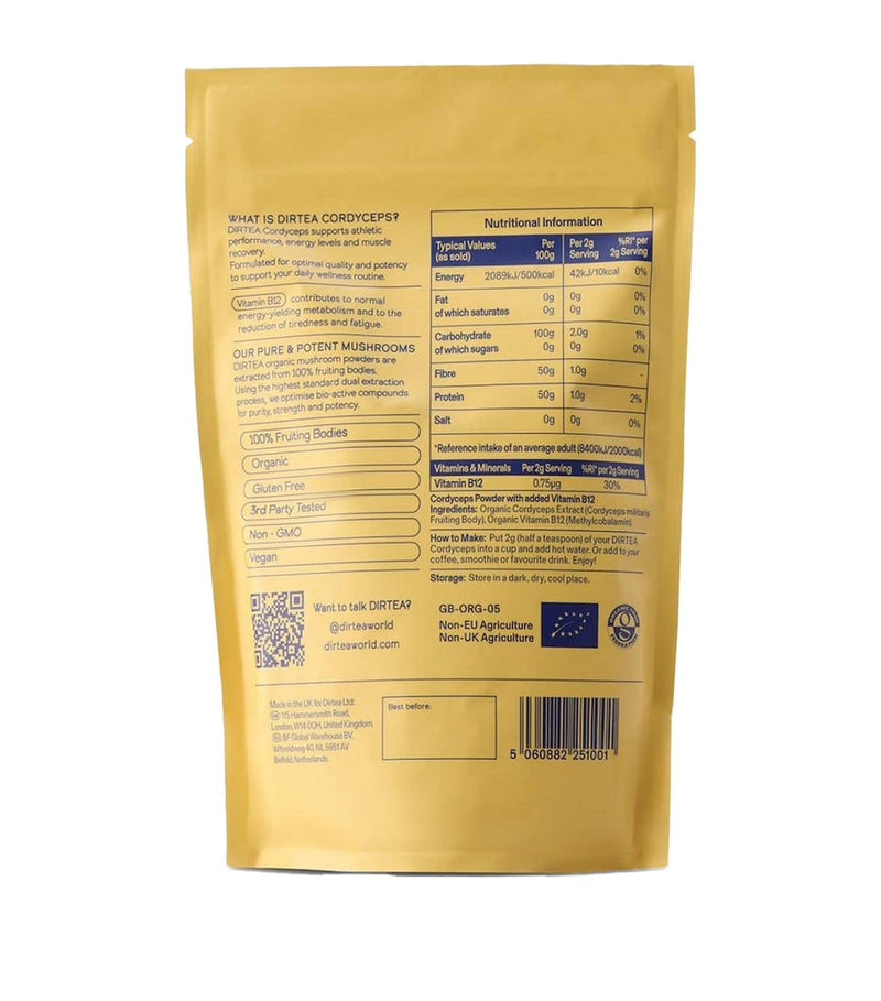 DIRTEA Cordyceps mushroom powder 240g (British brand)