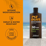 Piz Buin moisturising sun lotion SPF50+, imported from the UK