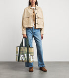 Harrods medium tartan check tote bag, imported from the UK