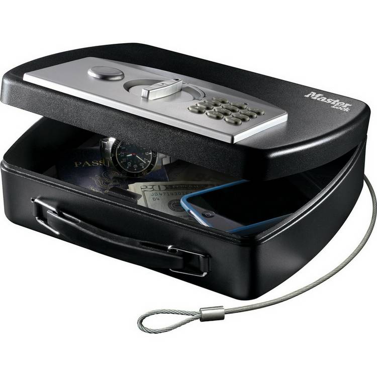Master Lock portable safe with digital keypad and cable - British product