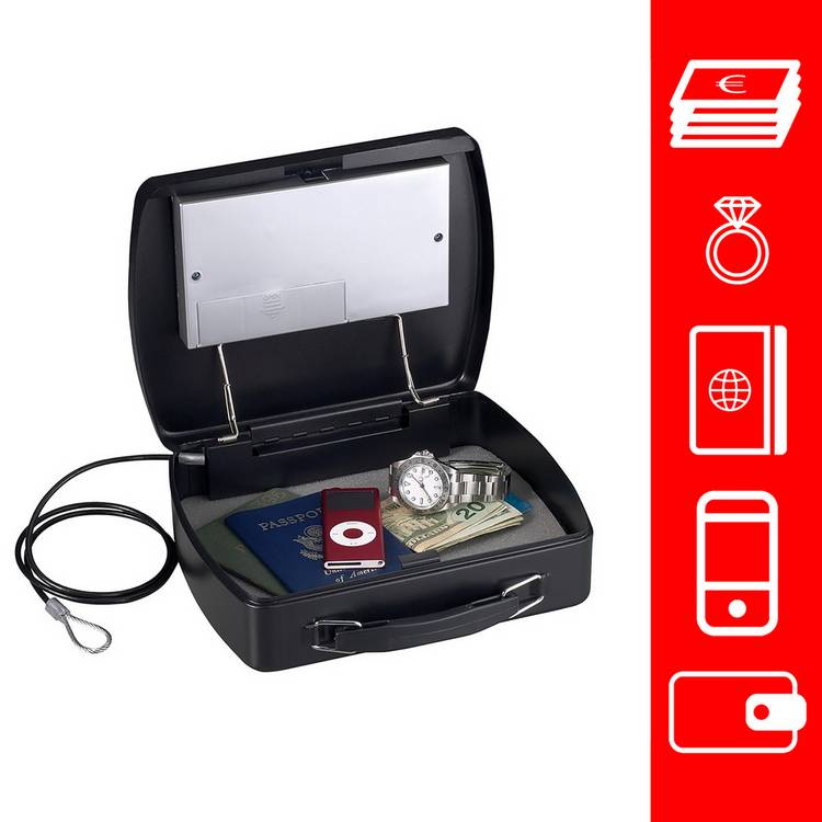 Master Lock portable safe with digital keypad and cable - British product