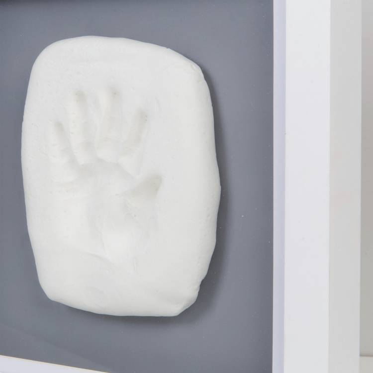 Bambino white photo frame and hand mould kit - British product