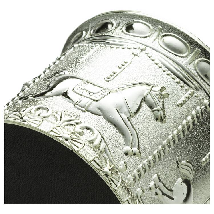 Silver plated carousel money box with horse decorations (British brand)