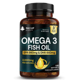 Superdrug New Leaf Omega-3 Fish Oil Supplement 2000mg High Strength EPA DHA 180 Softgels- Buy online at McGrocer