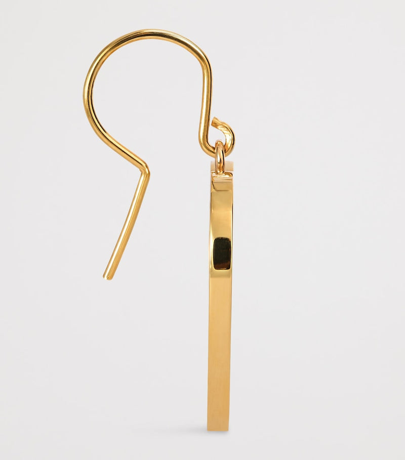 Jennifer Meyer large open heart drop earrings in yellow gold, UK version