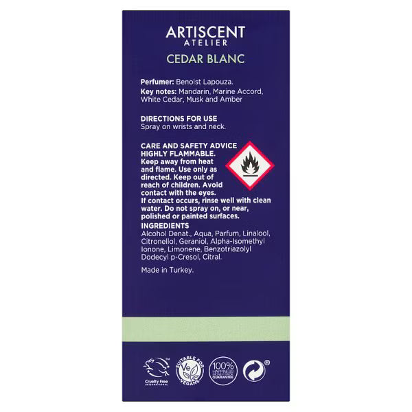 Superdrug Artiscent Men Cedar Blanc EDP 50ml (British brand)