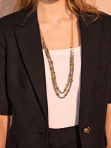 Next Mint Velvet Silver Tone Mixed Metal Layered Necklace- Buy online at McGrocer