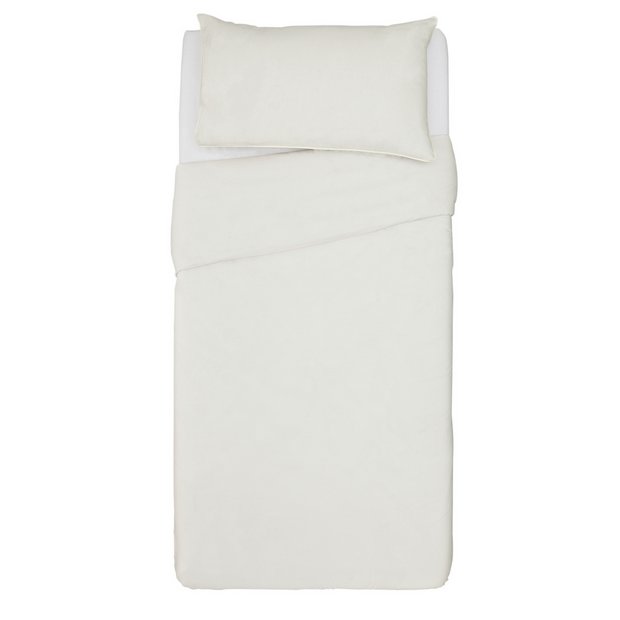 Habitat cotton rich plain cream bedding set single 180TC, UK version